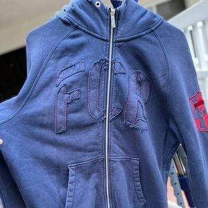 Nike FC Barcelona Blue Mens Hoodie Size L Embroidered Emblem Durable 100% Cotton